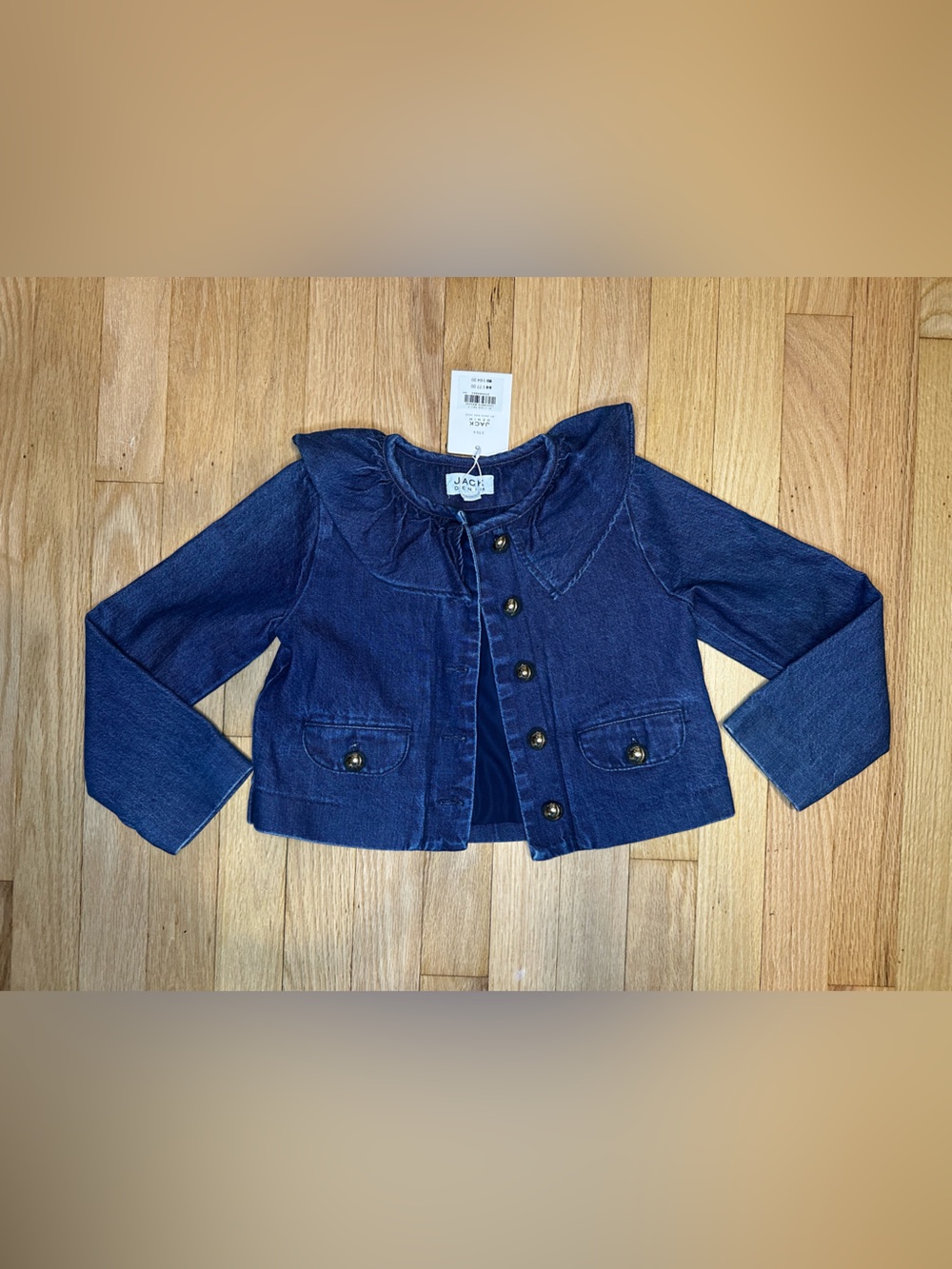 NWT Janie and Jack 3-4 Navy Button-Front Denim Jacket